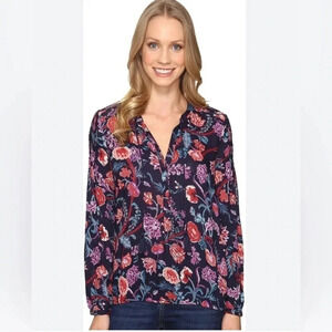 Lucky brand tassel floral blouse size M